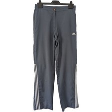 Adidas, y2k 02, Grey & White Stripe, Zip Bottom Trackies Tracksuit Bottoms, 8-10