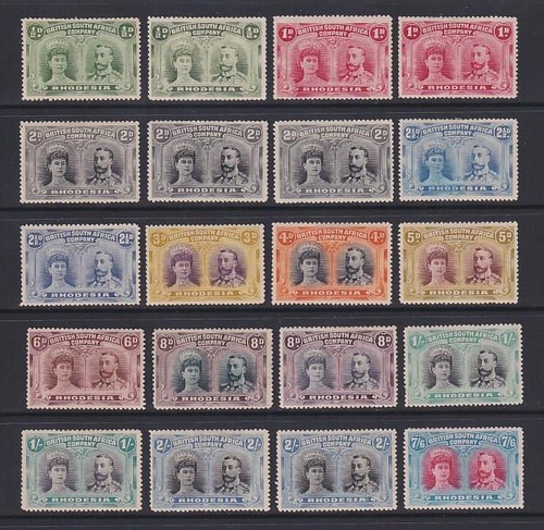 Rhodesia 1910 double - double, head