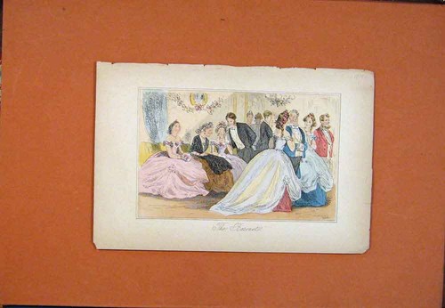 Old antique print c1870 - antique,