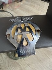 VINTAGE AA AUTOMOBILE ASSOCIATION CLASSIC CAR BADGE 3C75843 Grille - Yellow