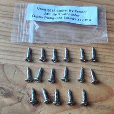 Used 2015 Squier By Fender Stratocaster Pickguard Scratchplate Screws x17 #14