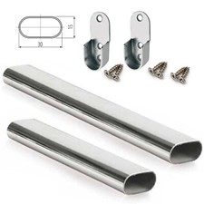 Wardrobe Rail Oval Chrome
