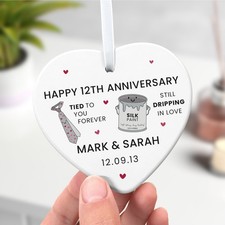 Personalised 12th Silk Wedding