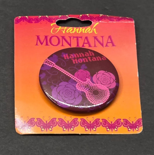 Hannah montana purple pinback - hannah,