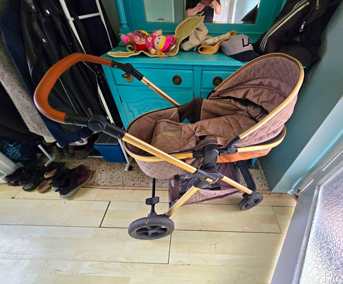 Brown single pushchair pram - brown, pushchair/pram