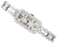 5.44ct Diamond And Platinum Cocktail Watch Art Deco Antique Circa 1935