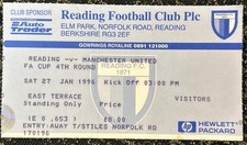 1996 Reading V Manchester United FA Cup 4th Round Match Ticket Stub Football