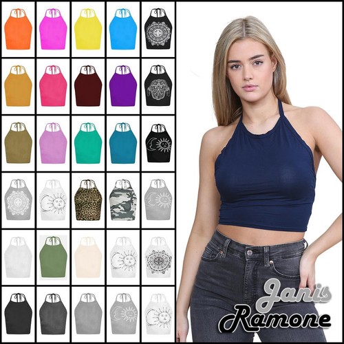 Halter neck crop top - halter,