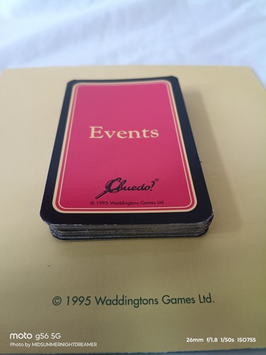 Pack cluedo events - 36, cards