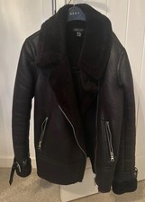 New Look Women’s Aviator Black leather jacket size 8-10 Brand New