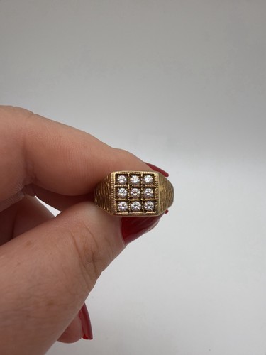 Vintage 9ct gold men signet - vintage,