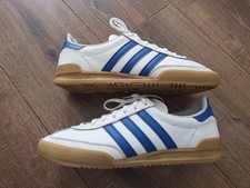 Mens Adidas Jeans OG In White / Blue Trainers In Size 8 UK