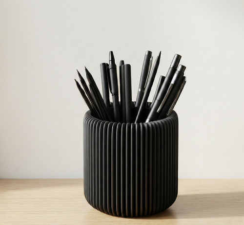 Ribbed desk tidy - desk,