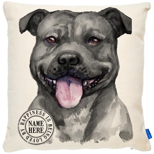 Personalised staffy cushion - personalised,