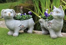 Garden Ornaments Plant Pot Planter Dog Cat Animal Decoration Outdoor Indoor