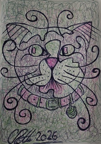 Cat prints hand drawn - 🐱, hand-drawn