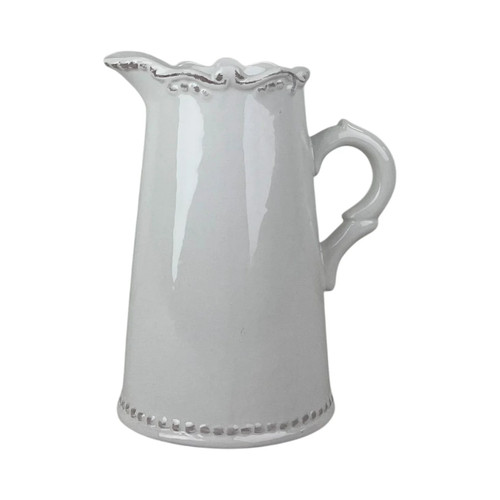 White jug with decorative - white,