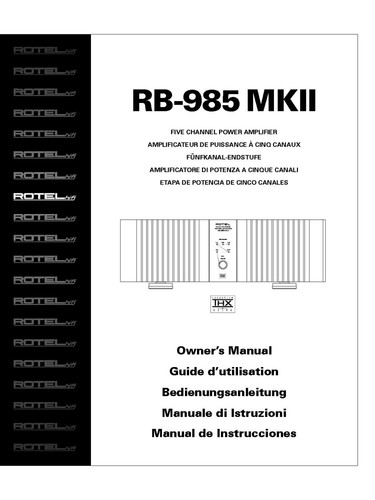Rotel 985mk2 amplifier - rb-985mk2,