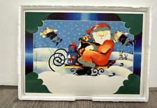 Santa Christmas Vilbo Card Porcelain Postcard Villeroy & Boch VTG Made Germany