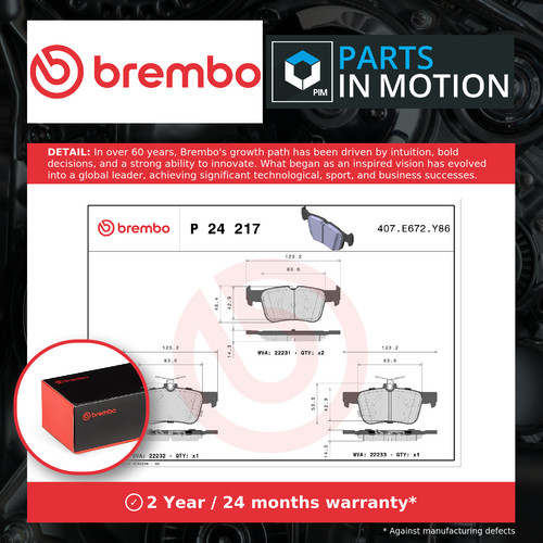 Brake pads set p24217 brembo - p24217,