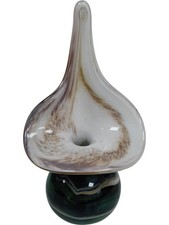 Abstract Glass Sculpture with Multicolour Swirls - J17