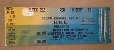 WWE WWF REBELLION AFTERMATCH 2002 WRESTLING TICKET STUB UK TOUR
