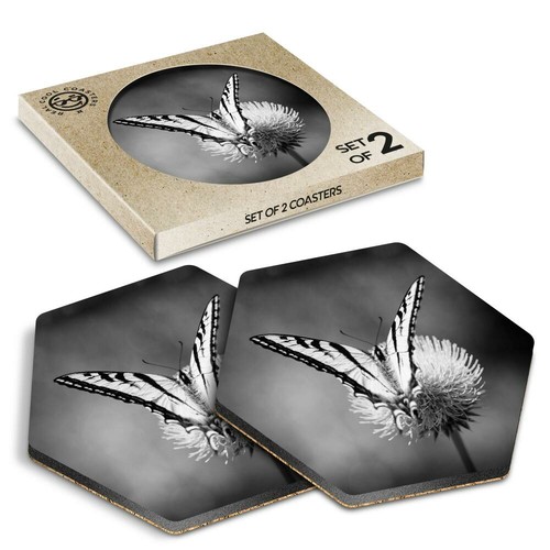 Hexagon coasters bw - 2,
