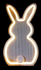 Charming LED Wooden Neon Bunny