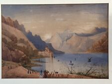 Charles Frederick Buckley 1812 1869 Chateau Chillon Victorian Painting