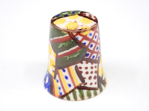 Hand painted ceramic thimble - painted,