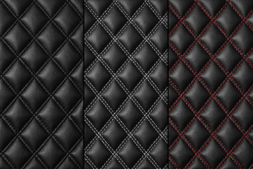 Leatherette fabric stitched - leatherette,