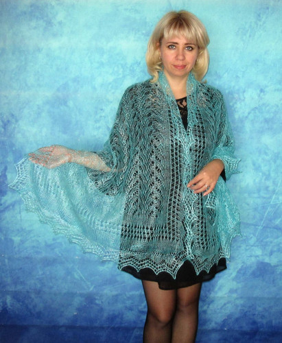 Turquoise scarf russian - turquoise, scarf,russian