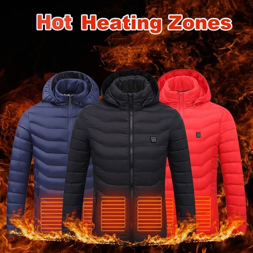 Men heated puffer jacket - heated,