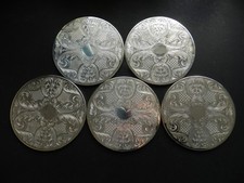 SET OF FIVE SILVER PLATED TABLE MATS COASTERS THOUGHT TO BE ARTHUR PRICE  16.5CM