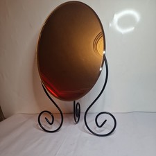 1999 Ikea Myken Oval Vanity Tabletop Mirror Adjustable Black Scroll Work Legs