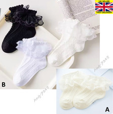 Girls Double Lace Frilly Socks