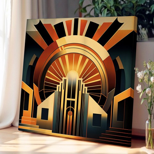 Art deco sunset precisionism - deco,