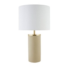 Harbour Studio Table Lamp Concrete Cylinder Satin Beige White Modern (H)437mm