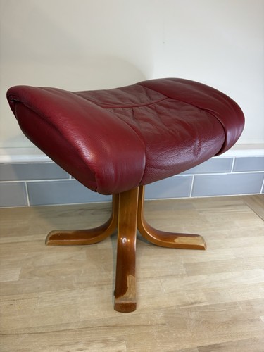 Red faux leather - leather, angled
