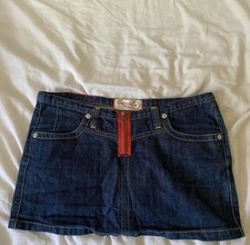 Vintage Denim Mini Skirt White, Low Rise, 90's/Y2k Vintage