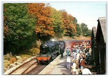 Postcard Railway Steam Keighley and Worth Valley Autumn at Oxenhope