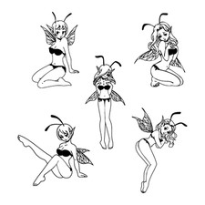 FAIRIES CLIPART-VECTOR CLIP ART-VINYL CUTTER PLOTTER IMAGES &T-SHIRT GRAPHICS CD