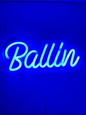 BALLIN Blue Acrylic Neon Light “30cm” Sign Lamp Night Wall Decor Bar Windows