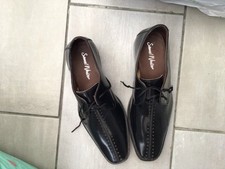 Samuel Windsor Shoes Mens UK 11 Black Leather Handmade Lace Up Square Toe