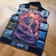 megadeth slayer pantera metallica metal denim battle jacket vest sleeveless