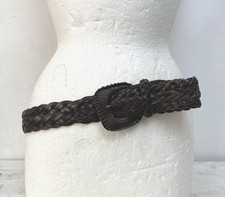 Vintage plaited leather waist - plaited,