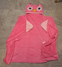 Pink Owl Wrap  Round Blanket