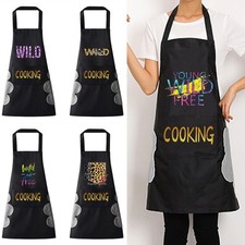 Printing Chef Apron Kitchen Pocket Cook Catering Butcher Unisex BBQ Apron UK