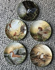 Royal Doulton bone china animal wall plates WG Rollinson collection 1988 England