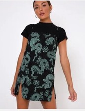 Hotel Rocks Green Dragon Slip Dress Size Xs. Goth Wicca Pagan